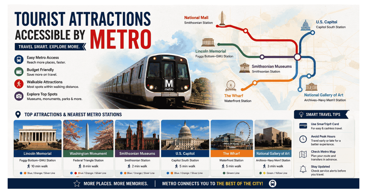 Tourist Attractions Accessible by Metro | Best Guide 2026